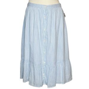 Old Navy blue striped button front skirt size XL NWT